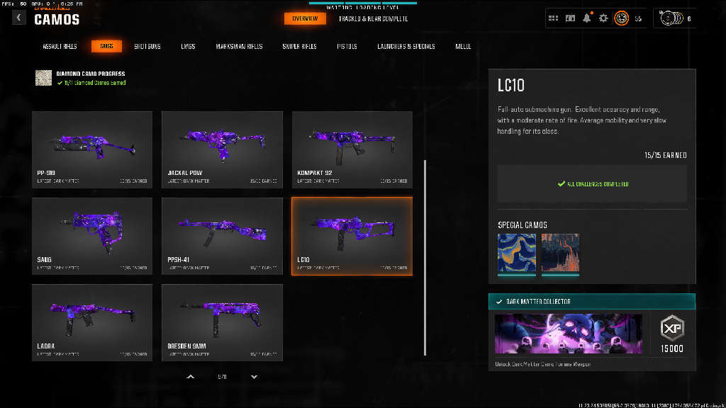 ✳️ Cheapest ✳️ BO6 / Warzone ✳️ 33x Dark Matter Camo on META GUNS ✳️ 33x ( Dark Spine , Diamond , Gold ) ✳️ 495 Camos ✳️ Ranked Ready ✳️ Level 55 ✳️ 50 Wins ✳️ Steam , Battle Net , PSN , XBOX #R4gOwB
