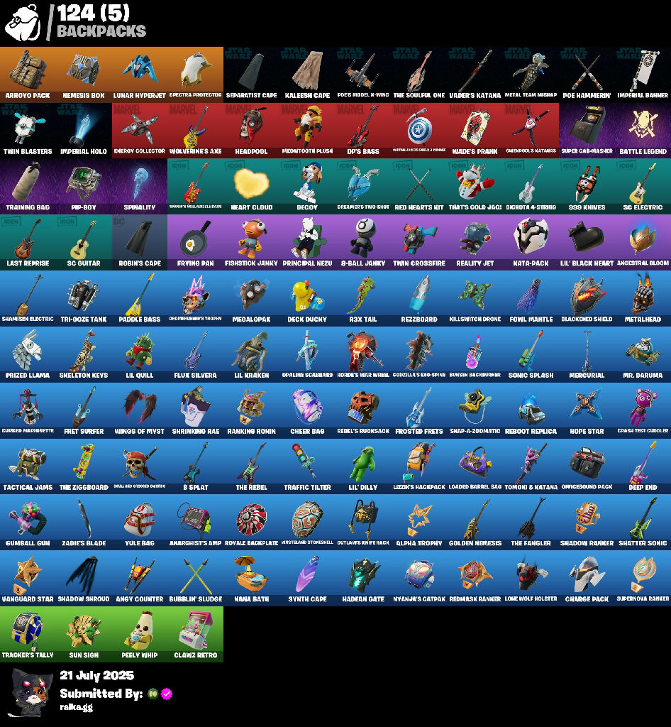 ? 57 skins ? Master Chief (Matte Black) | All Might | Darth Vader Samurai | Wookiee Team Leader | Apprentice Evie | Emperor Palpatine | 150 VB