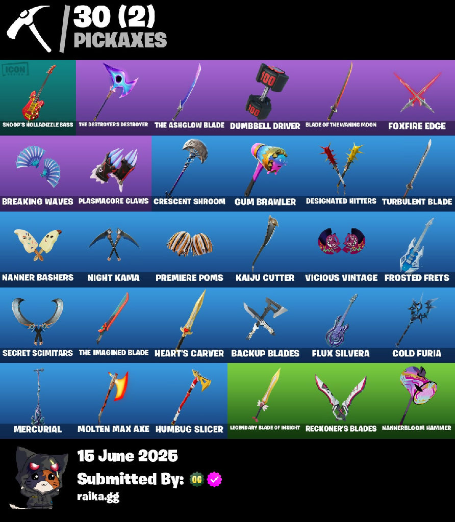 24 skins | Championship Aura | Mizuki | Renzo the Destroyer | Black Widow (Snow Suit) | Santa Dogg | Thunder | Imani | Captain Hypatia | 200 VB