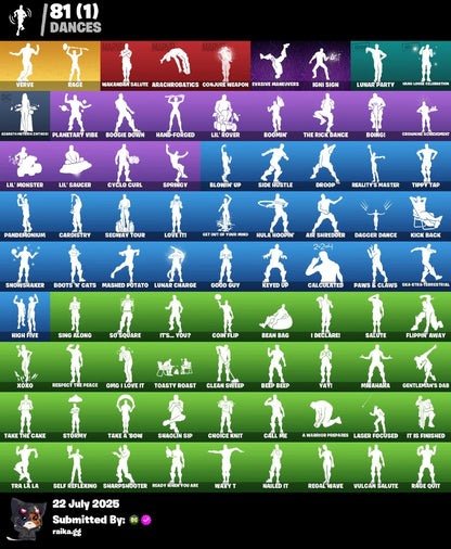 [PC/PSN/XBOX] 108 skins | Gold Midas | Gold Brutus | Gold Meowscles | Rust Bucket | Verve | Rage | Astroworld Cyclone | Monster Team Banner | 1100 VB