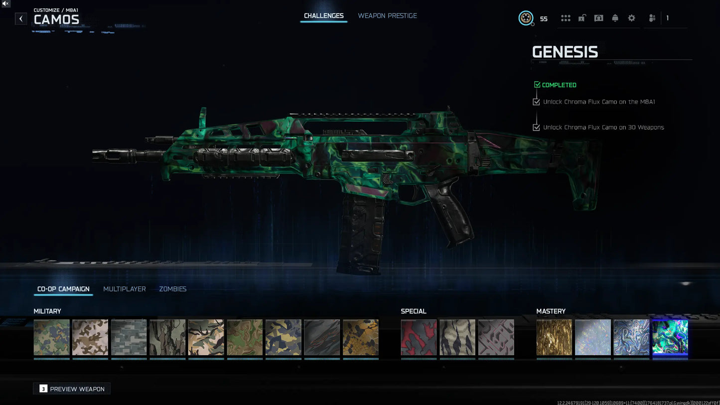 BO7 Genesis Camo Hand Unlock Service (Final Campaign Mastery) | Moonstone , Chroma Flux l 100% Safe