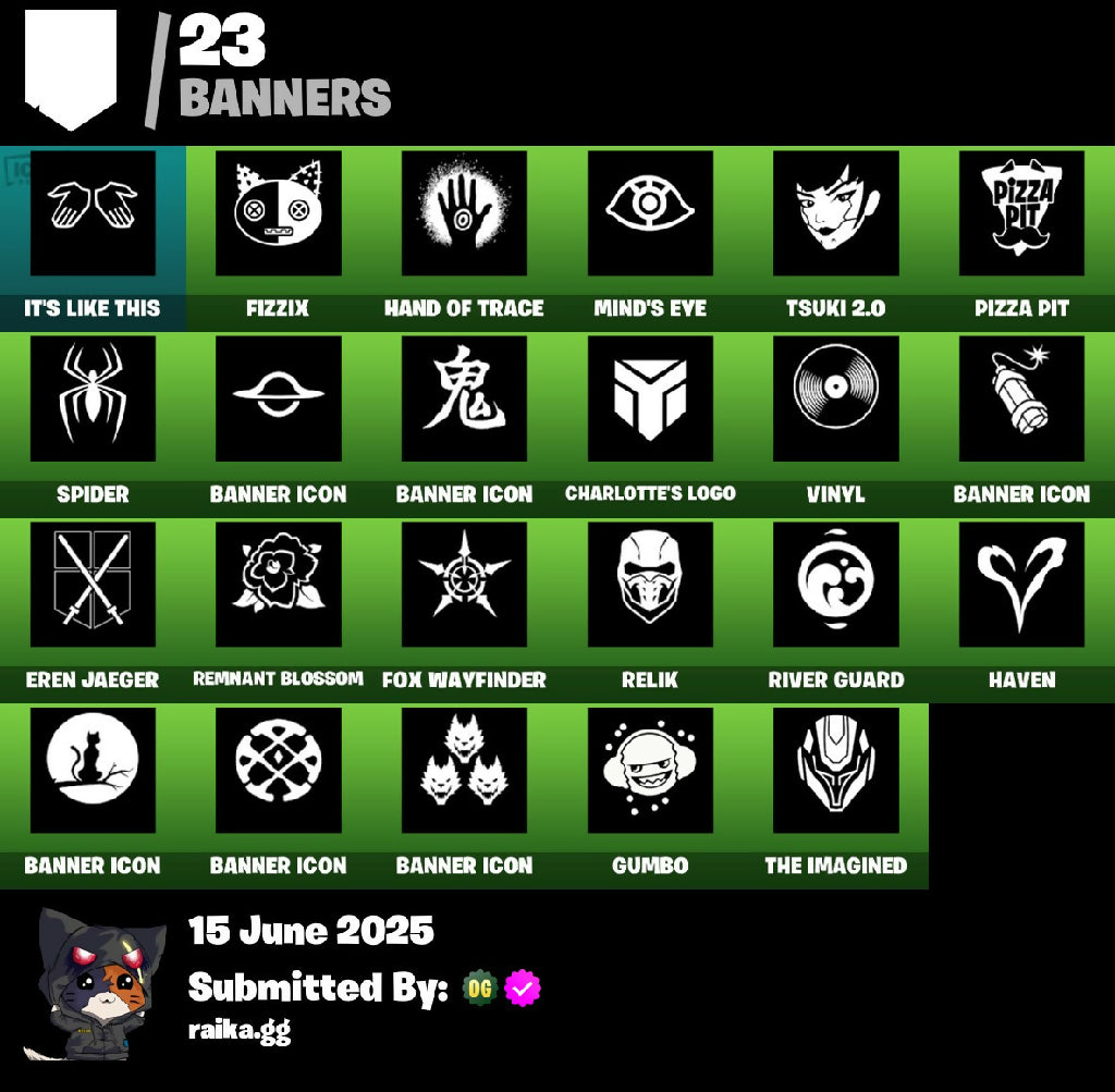 24 skins | Championship Aura | Mizuki | Renzo the Destroyer | Black Widow (Snow Suit) | Santa Dogg | Thunder | Imani | Captain Hypatia | 200 VB