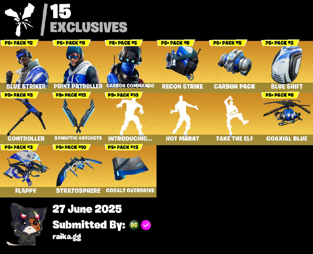 [PC/XBOX/PSN] 36 skins | Blue Striker | Point Patroller | Carbon Commando | Carbide | Blackheart | Hades | Hybrid | Lynx | Calamity | Zenith | Zeus | 100 VB