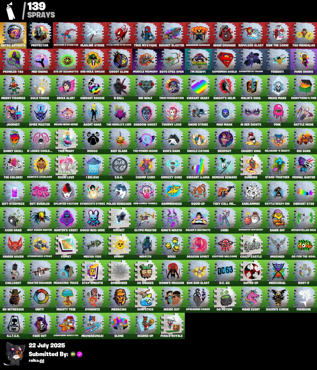 [PC/PSN/XBOX] 108 skins | Gold Midas | Gold Brutus | Gold Meowscles | Rust Bucket | Verve | Rage | Astroworld Cyclone | Monster Team Banner | 1100 VB