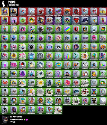 [PC/PSN/XBOX] 108 skins | Gold Midas | Gold Brutus | Gold Meowscles | Rust Bucket | Verve | Rage | Astroworld Cyclone | Monster Team Banner | 1100 VB