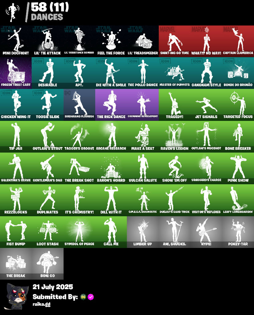 ? 57 skins ? Master Chief (Matte Black) | All Might | Darth Vader Samurai | Wookiee Team Leader | Apprentice Evie | Emperor Palpatine | 150 VB