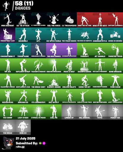 ? 57 skins ? Master Chief (Matte Black) | All Might | Darth Vader Samurai | Wookiee Team Leader | Apprentice Evie | Emperor Palpatine | 150 VB