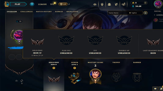 Buy Iron IV 0% WR [NA] 💲 20 Champion 💲 30 Level 💲 35k BE 💲 Full Access 💲 Unverified Mail 💲 Instant Delivery #K9P3L2M