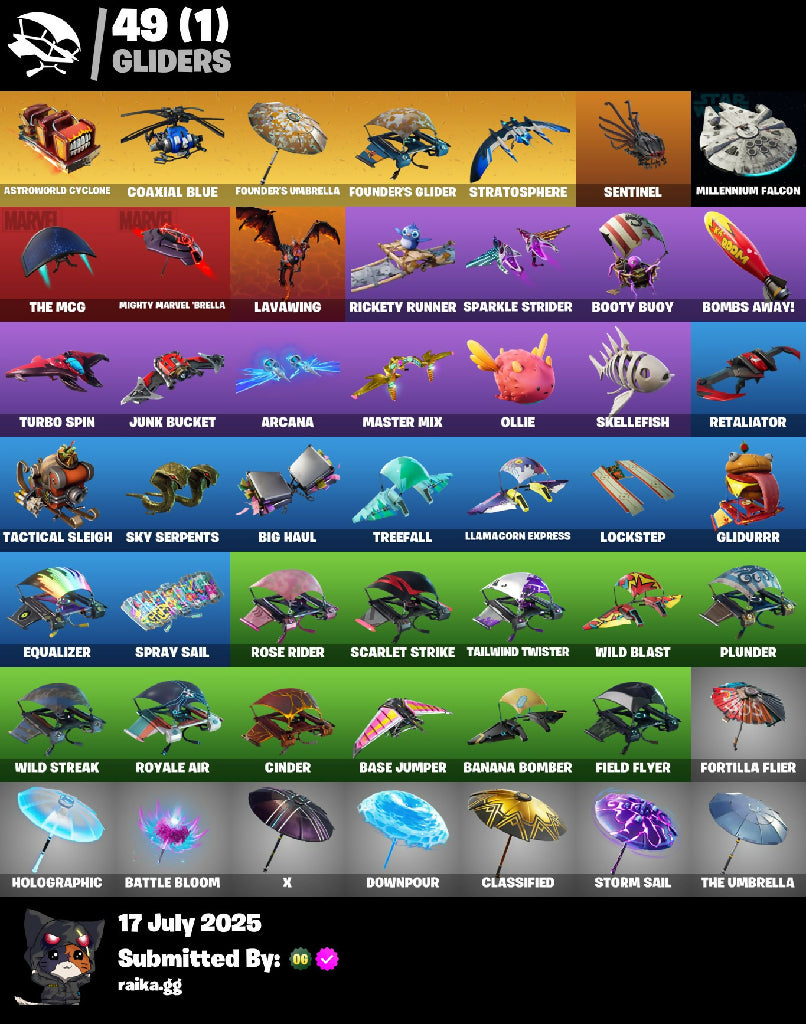 ? 59 skins ? OG STW | Gold Brutus | Fishstick (World Cup) | Gold Midas | Trilogy | Carbon Commando