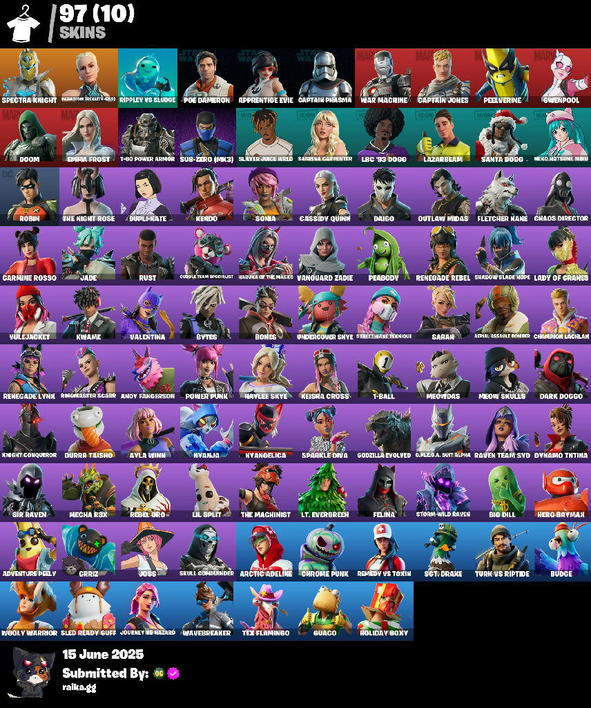 [PSN/PC/XBOX] 97 skins | Spectra Knight | Paradigm (Reality-659) | Rippley vs Sludge | Poe Dameron | Apprentice Evie | Captain Phasma | War Machine | 100 VB