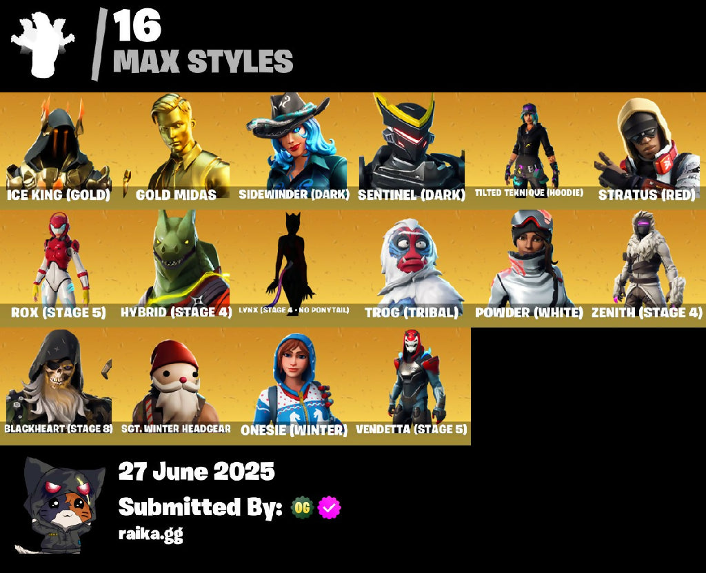 ⚡[PC/PSN/XBOX] 45 skins | Gold Midas | Rox | The Ice King | Sentinel | Blackheart | Fade | Hybrid | Catalyst | Lynx | Zenith | Vendetta | Gear Specialist Maya | 500 VB