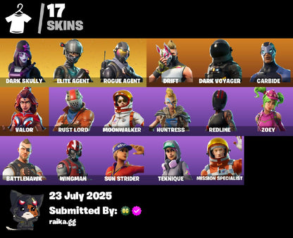 [PC/XBOX/PSN] 17 skins ? Dark Skully ? Elite Agent | Take The L | Rogue Agent | Rust Bucket | Basic Basher | Ol' Woody | Dark Splitter | Orange Justice | 3200 VB