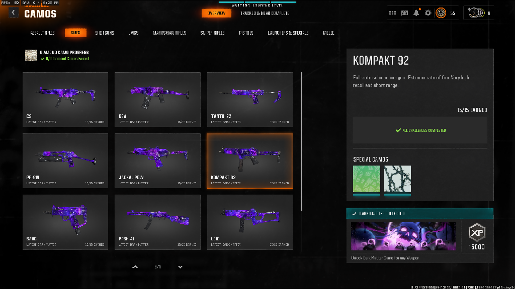 ✳️ Cheapest ✳️ BO6 / Warzone ✳️ 33x Dark Matter Camo on META GUNS ✳️ 33x ( Dark Spine , Diamond , Gold ) ✳️ 495 Camos ✳️ Ranked Ready ✳️ Level 55 ✳️ 50 Wins ✳️ Steam , Battle Net , PSN , XBOX #R4gOwB