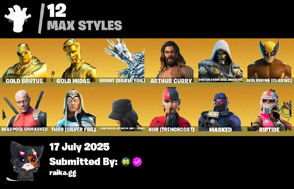 ?[PSN/XBL/PC]? 61 skins | Neo Versa | Astro Jack | Gold Brutus | Gold Midas | Fade | Eternal Knight | Galaxy Scout | Gear Specialist Maya | Oblivion | 390 VB