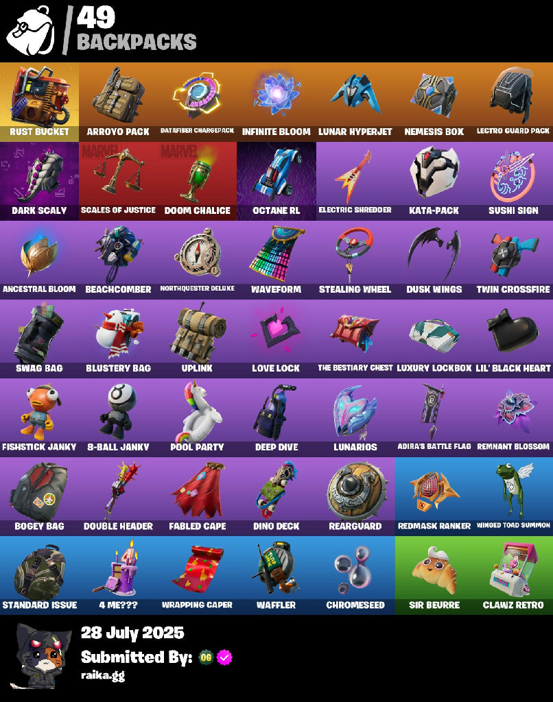 18 SKINS | HOT MARAT|RAMBUNCTIOUS|RUST BUCKET|ORANGE JUSTICE|DJ YONDER | 850 VBUCKS