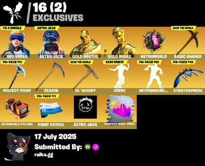 ?[PSN/XBL/PC]? 61 skins | Neo Versa | Astro Jack | Gold Brutus | Gold Midas | Fade | Eternal Knight | Galaxy Scout | Gear Specialist Maya | Oblivion | 390 VB