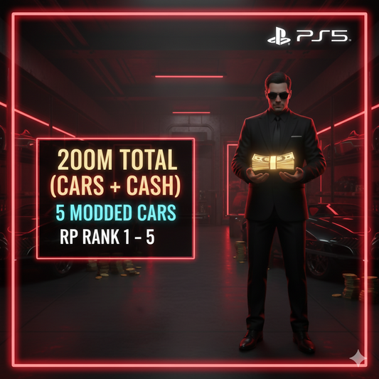 🧛‍♀️ PS5 🧛‍♀️ 200M Total ( Cars + Cash )🧛‍♀️ 5 Modded Cars 🧛‍♀️ 1 ⸱ 5 RP Rank 🧛‍♀️ Full Access 🧛‍♀️ Instant Delivery #an0QFm