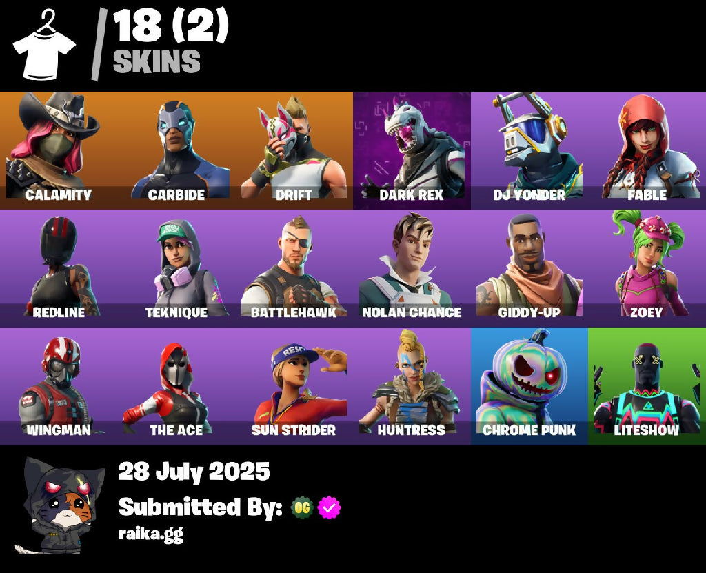 18 SKINS | HOT MARAT|RAMBUNCTIOUS|RUST BUCKET|ORANGE JUSTICE|DJ YONDER | 850 VBUCKS