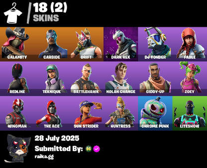 18 SKINS | HOT MARAT|RAMBUNCTIOUS|RUST BUCKET|ORANGE JUSTICE|DJ YONDER | 850 VBUCKS