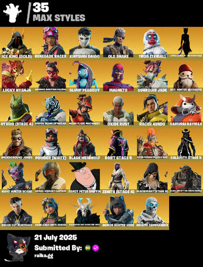 [PC/PSN/XBL] 91 skins ? Take The L | End Zone | Zenith | Dire | Hybrid | Drift | Blackheart | The Visitor | Ragnarok | Son Goku | Lynx | Shogun | A.I.M. | 500 VB