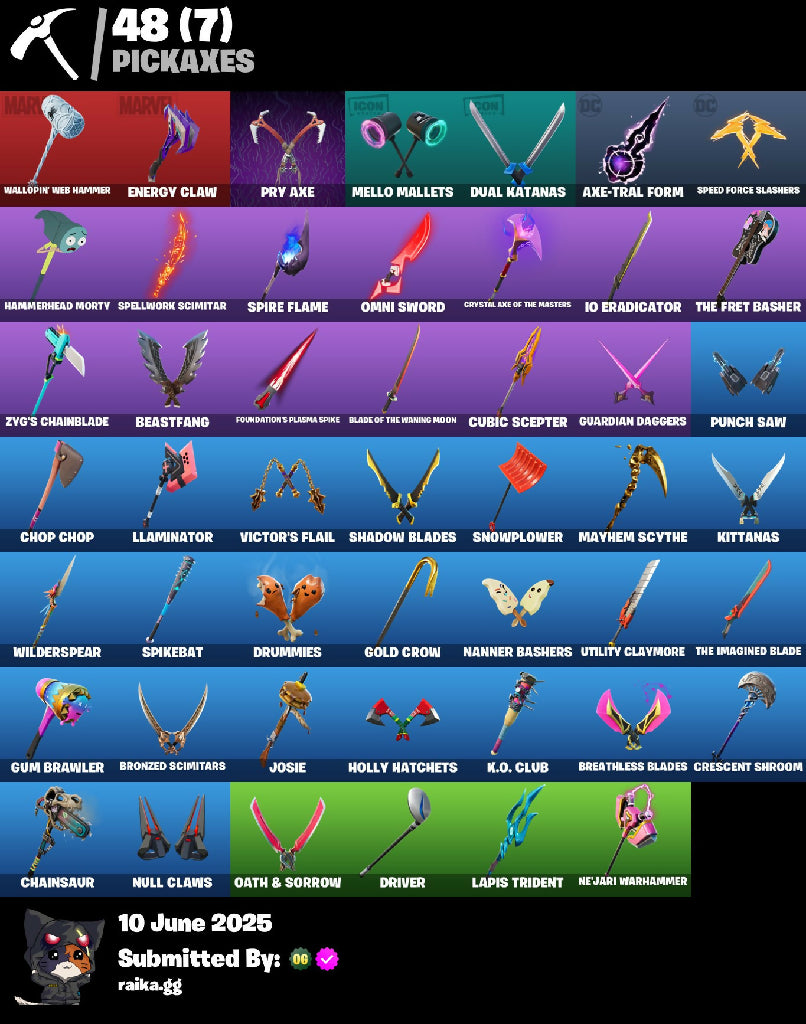 ?[PC/PSN/XBL]? 51 skins ? Marshmello ? Spiderman? Ryu ? Joey ? Menace ? Raz ? Ronin ? Kymera ? Predator ? The Origin ? The Imagined ? The Foundation ? Spire Assassin ? Hunter